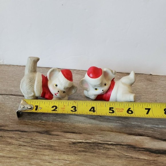 Vintage Christmas Mice Mouse Ceramic Figurines Pos - Picture 9 of 9